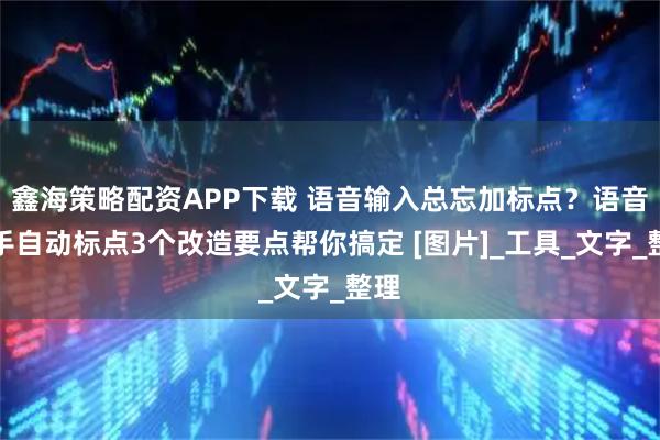 鑫海策略配资APP下载 语音输入总忘加标点？语音助手自动标点3个改造要点帮你搞定 [图片]_工具_文字_整理